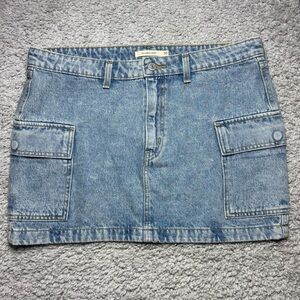 Levis Skirt Womens 30 90s Cargo Pockets Zip Fly Denim Belt Loops Cotton Party